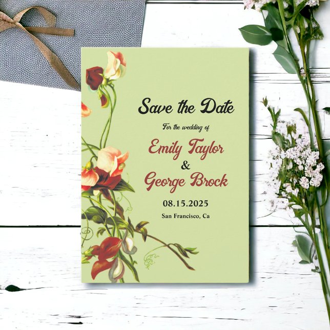 Reserve A Data Boho Sage Greenery Elegante Rosas Floral Casamento (Criador carregado)