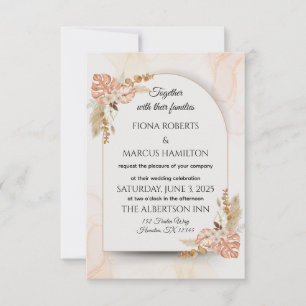 Reserve A Data Boho Salve o Cartão-Postal de Data - Rustic Floral