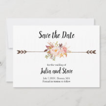 Boho Style Elegant Watercolor Flowers Casamento