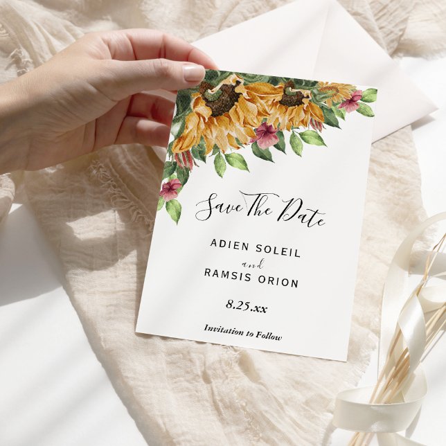 Reserve A Data Boho Sunflower Rustic Wildflower Weding (Criador carregado)
