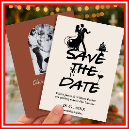 Reserve A Data Boho Terracotta Laranja Queimado Casamento Salvar