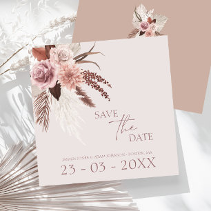 Reserve A Data Boho Terracotta Pampas Casamento Floral