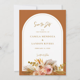 Reserve A Data Boho Tropical Save The Date Announement Card C103