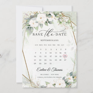 Reserve A Data Boho verde e rosas brancas buquês floridas