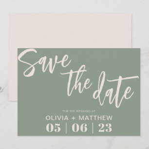 Reserve A Data Boho Verde Salvar A Data