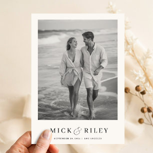 Reserve A Data Boho Vintage Elegante Texto e Foto Casamento