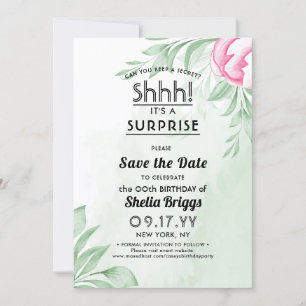 Reserve A Data Boho Watercolor Eucalyptus aniversário de 40 anos