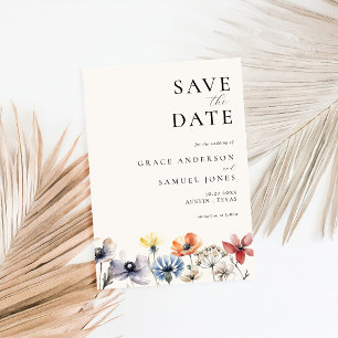 Reserve A Data Boho Watercolor Wildflower Wedding