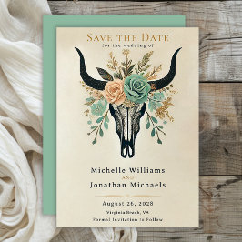 Reserve A Data Boho Western Floral Bull Cow Skull