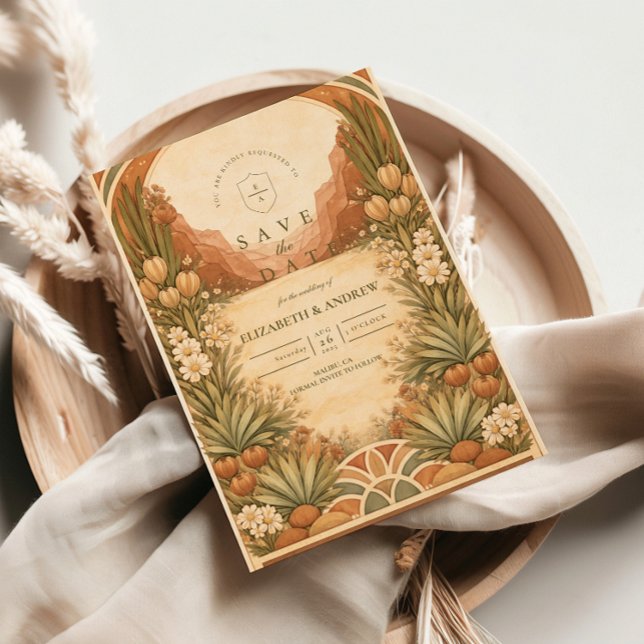 Reserve A Data Boho Wildflower Desert Wedding (Criador carregado)