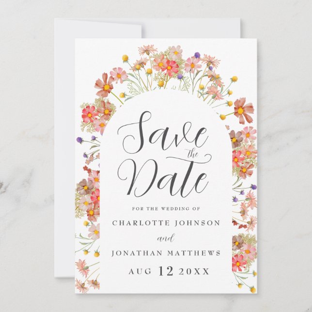 Reserve A Data Boho Wildflower Photo Arch Wedding (Frente)