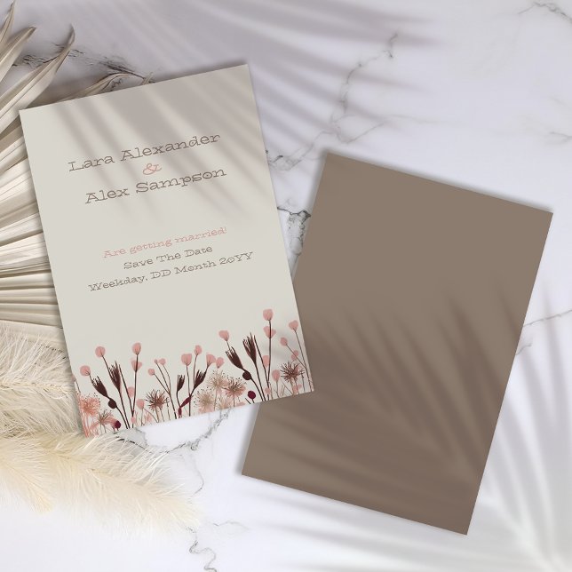 Reserve A Data Boho Wildflower Save The Date Card (Criador carregado)