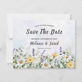 Reserve A Data Boho Wildflower Watercolor Personalizar Casamento
