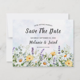 Reserve A Data Boho Wildflower Watercolor Personalizar Casamento