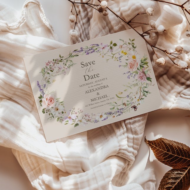 Reserve A Data Boho Wildflower Wedding (Criador carregado)