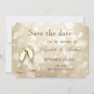 Reserve A Data Bokeh elegante, vidros de vinho que Wedding
