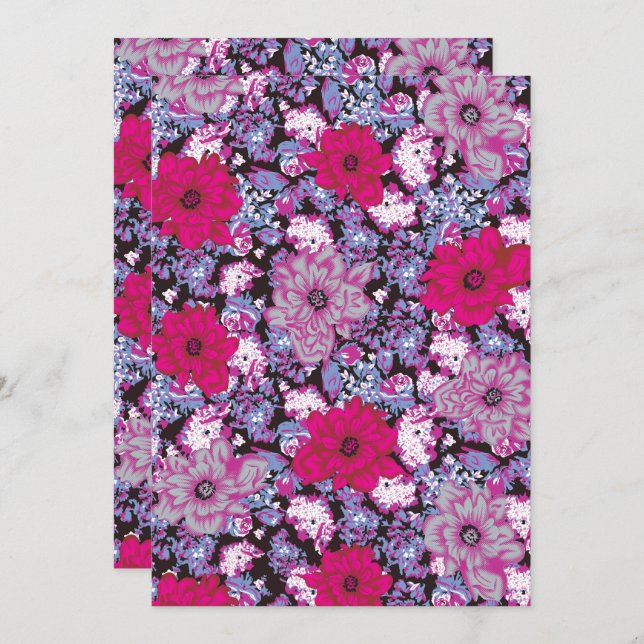 Reserve A Data Bold Floral Pattern – Pink Purple Flower Wallpaper (Frente/Verso)