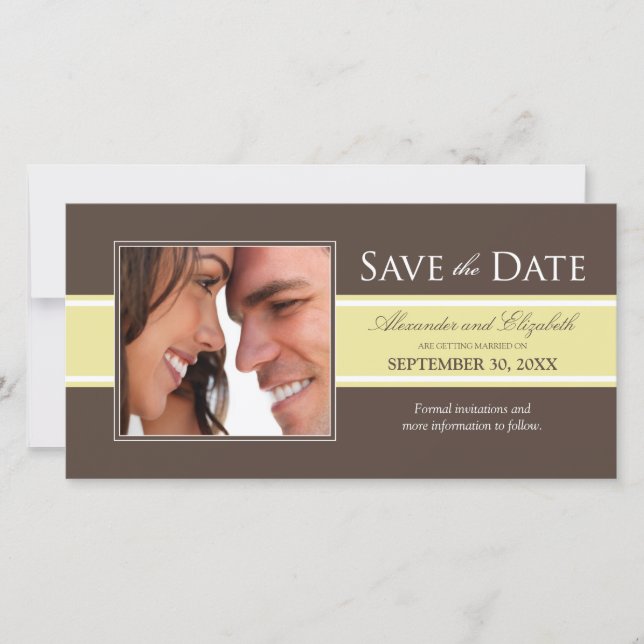 Reserve A Data Bold Stripe Salvar a data (chocolate/marfim) (Frente)