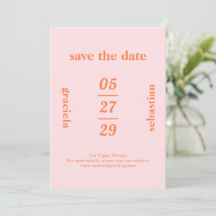 Reserve A Data Bold Typografia Rainbow Sherbet Casamento Moderno