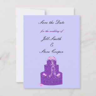 Reserve A Data Bolo de Casamento Roxo Salve a Data