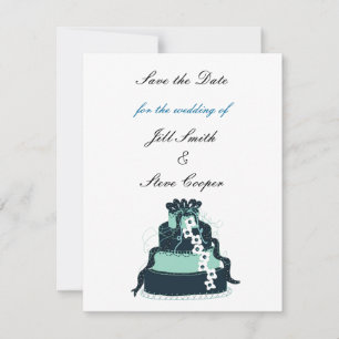 Reserve A Data Bolo de Casamento Teal Salve a Data