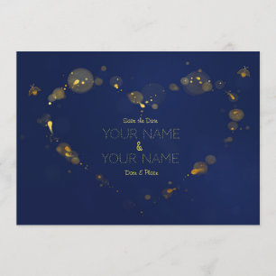 Reserve A Data Bomba azul e dourada salva a data