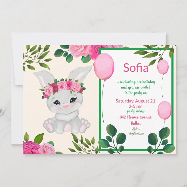 Reserve A Data Bonita coelhinha, salve a data (Frente)