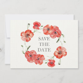 Reserve A Data Bonito Red Poppies floral guarde as datas