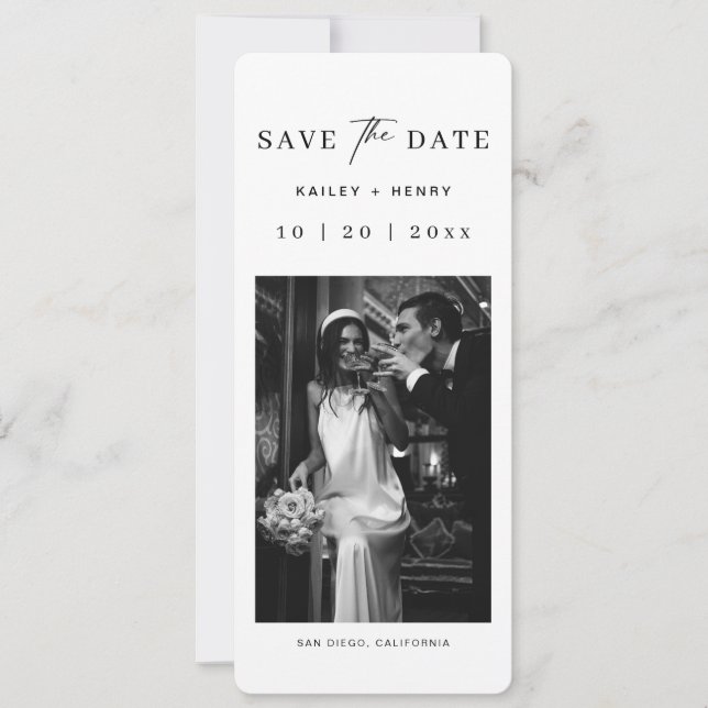 Reserve A Data Bookmark Photo Old Money Weding (Frente)
