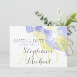 Reserve A Data Borboleta de Aquarela Periwinkle Lemon SavetheDate