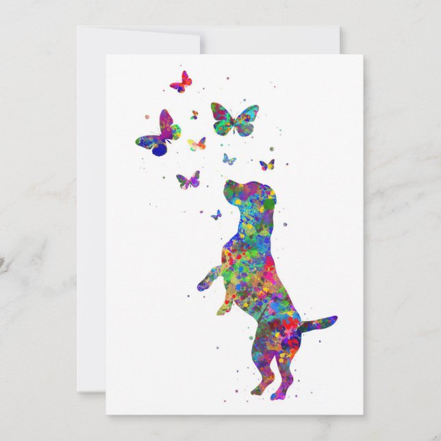 Reserve A Data Borboleta Lover Beagle Dog Brinca Com Borboletas (Frente)