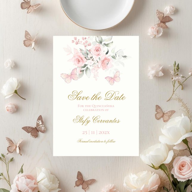 Reserve A Data Borboleta Rosa Quinceañera (Criador carregado)