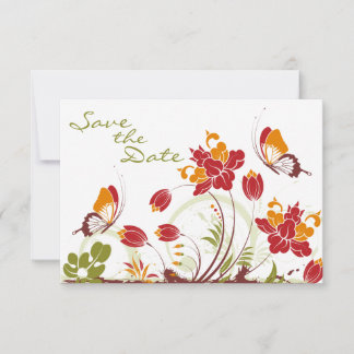Reserve A Data Borboletas e Flores Casamento Salve a Data