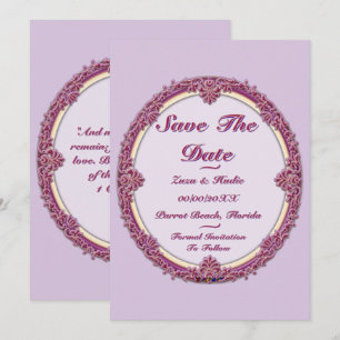 Reserve A Data Borda Chique Roxo/Rosa E Creme Personalizar