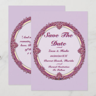 Reserve A Data Borda Chique Roxo/Rosa E Creme Personalizar