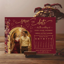 Borgonha Boho Flores Silvestres Foto & Calendário