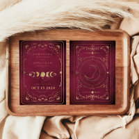 Borgonha e Faux Dourado Tarot Celestial