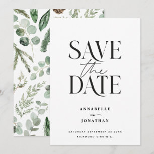 Reserve A Data Botânica moderna em aquarela elegante não fotográf