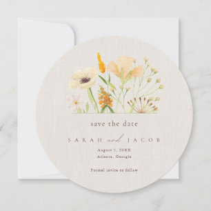 Reserve A Data Botânico de Flores Silvestres Simples para Casamen