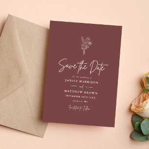 Reserve A Data Botânicos Minimalistas Boho Rosa Casamento