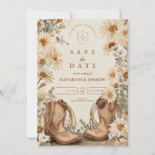 Reserve A Data Botas de Cowgirl Rustic Daisy Casamento