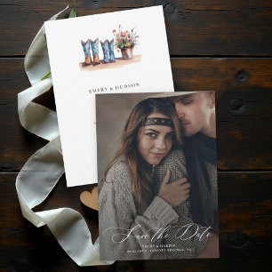 Reserve A Data Botas de Flores Silvestres Country Foto Casamento 
