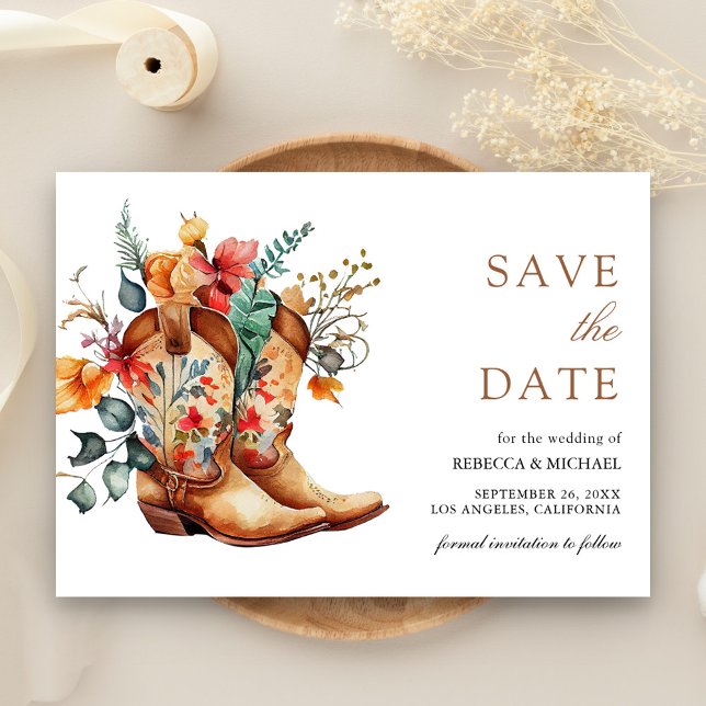 Reserve A Data Botas Florais de Caubói Feminino Western Casamento (Criador carregado)