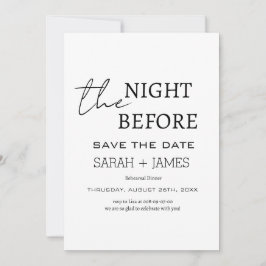 Reserve A Data Branca moderna na noite antes do Janto de ensaio