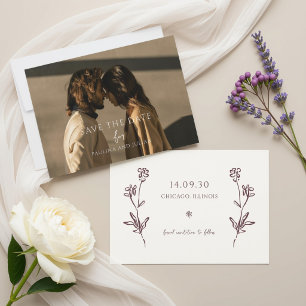 Reserve A Data Branco Rosado Casamento Floral Elegante de Sangr