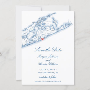 Reserve A Data Bridgehampton NY Mapa Marinho Casamento Azul