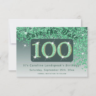 Reserve A Data Brilhante Verde para o 100º Aniversário