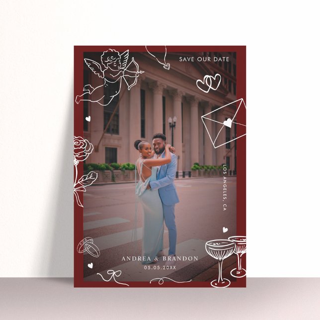 Reserve A Data Brincadeira Desenhou 2 Foto Diversão Casamento Esc (Criador carregado)