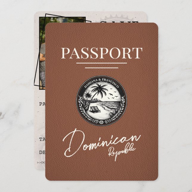 Reserve A Data Brown Dominican Republic Passport Salvar Data (Frente/Verso)