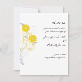 Reserve A Data Budding Romance em Amarelo Salve a Data